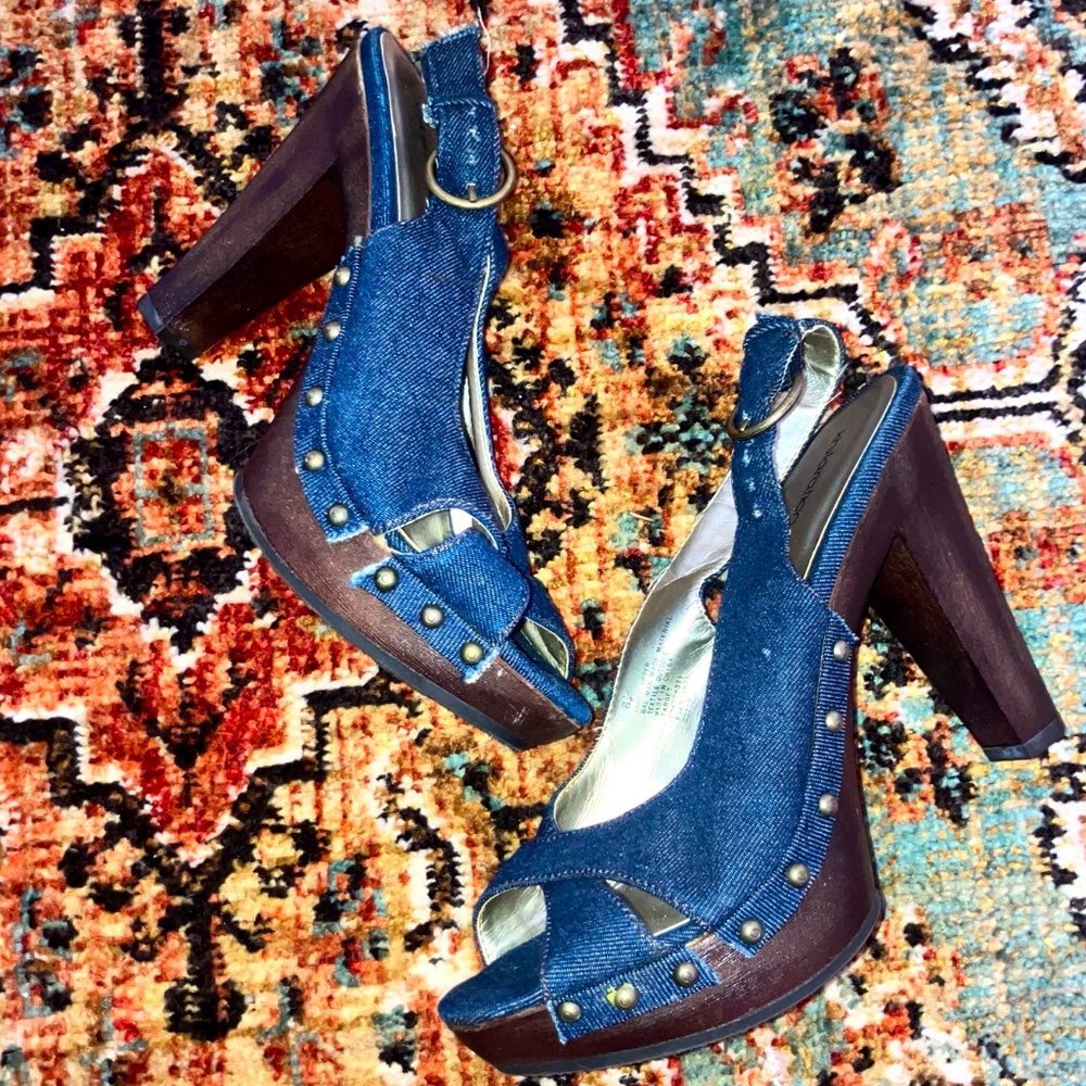 denim heels